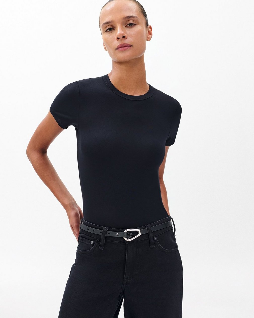 Elise Leather Waist Belt - Black - Image 2