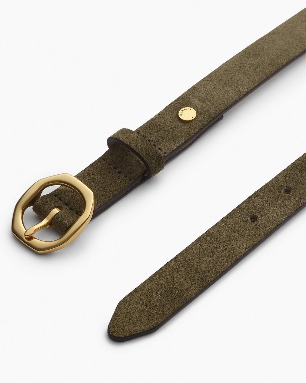 Small Audrey Suede Belt - Olive Suede - Image 2