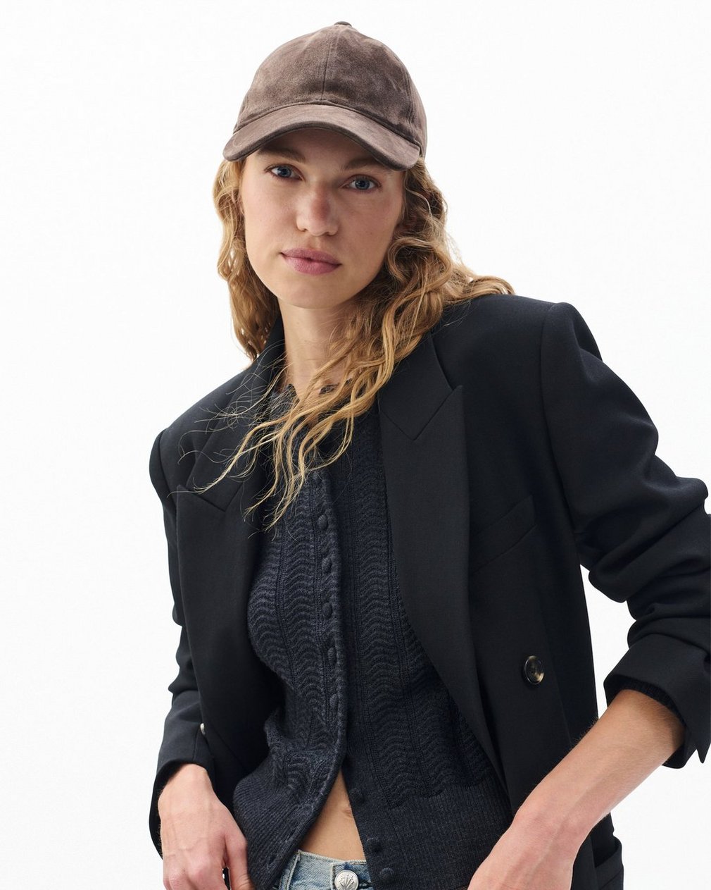 Harlow Suede Baseball Cap - Dark Espresso Suede - Image 2