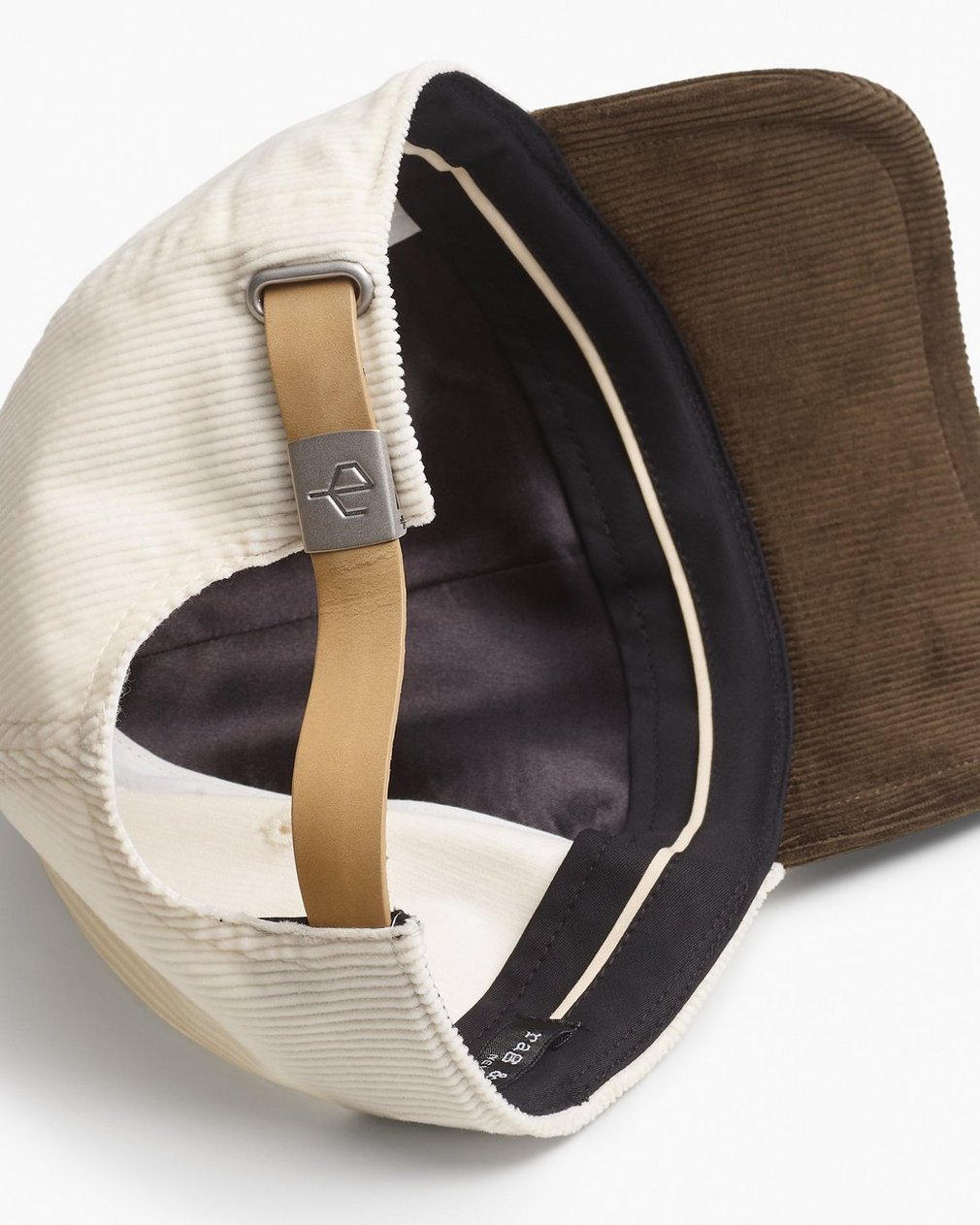 Harlow Corduroy Baseball Cap - Ecru Olive Corduroy - Image 3