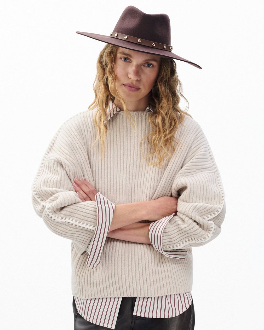 Brynn Studded Wool Fedora - Dark Espresso - Image 2
