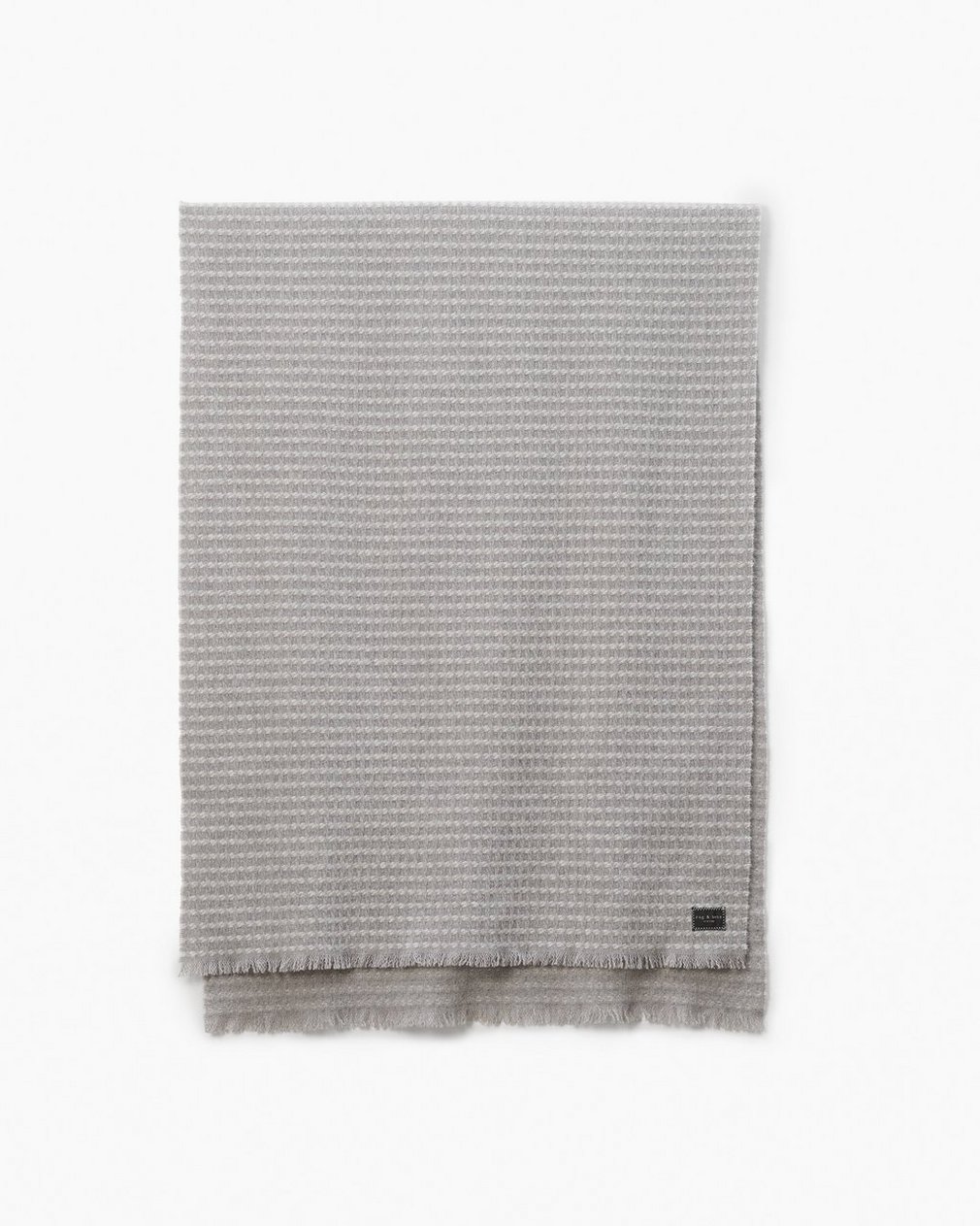 Joni Waffle-Knit Wool Scarf - Grey - Image 2