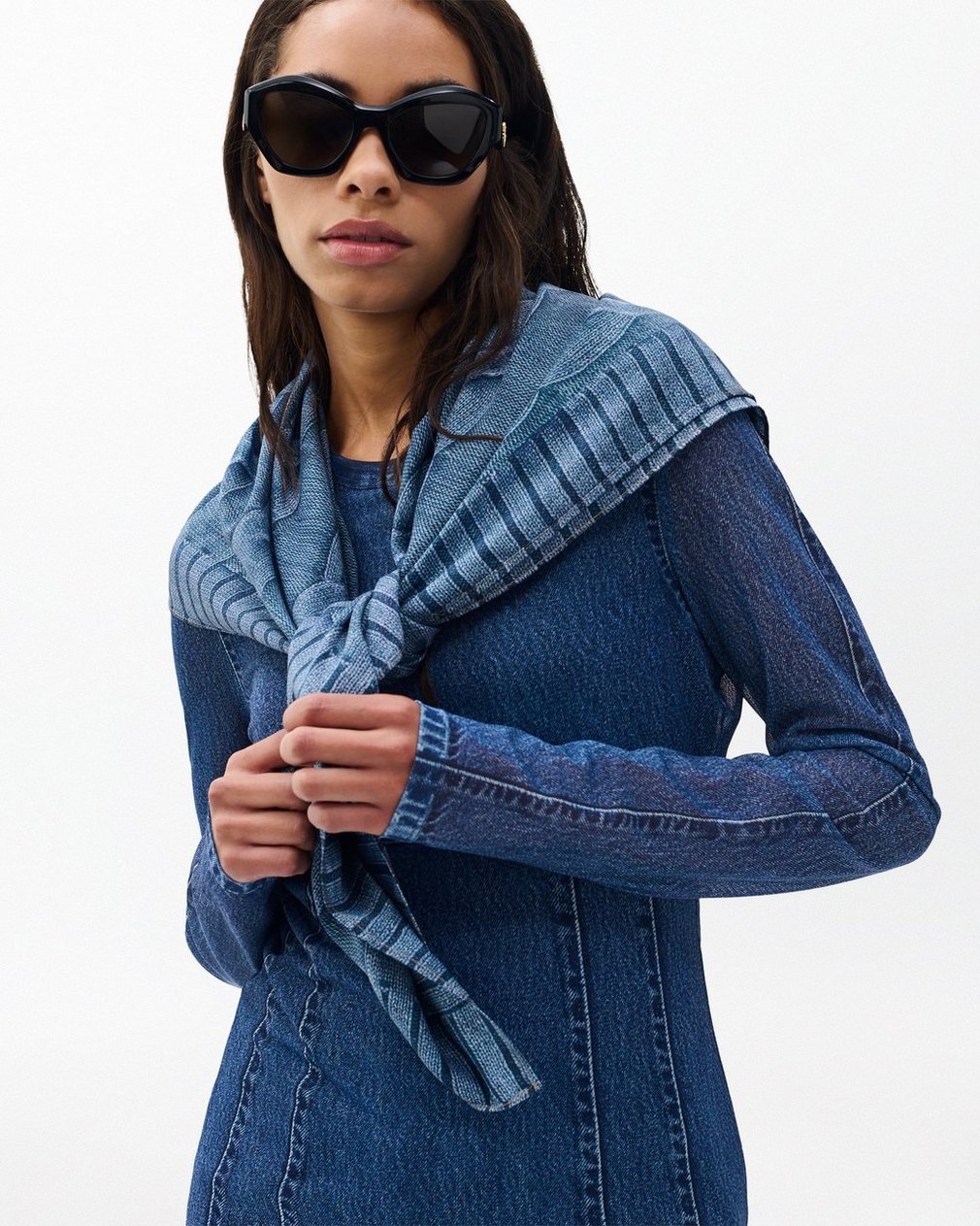 Miramar Silk Scarf - Indigo Knit - Image 3
