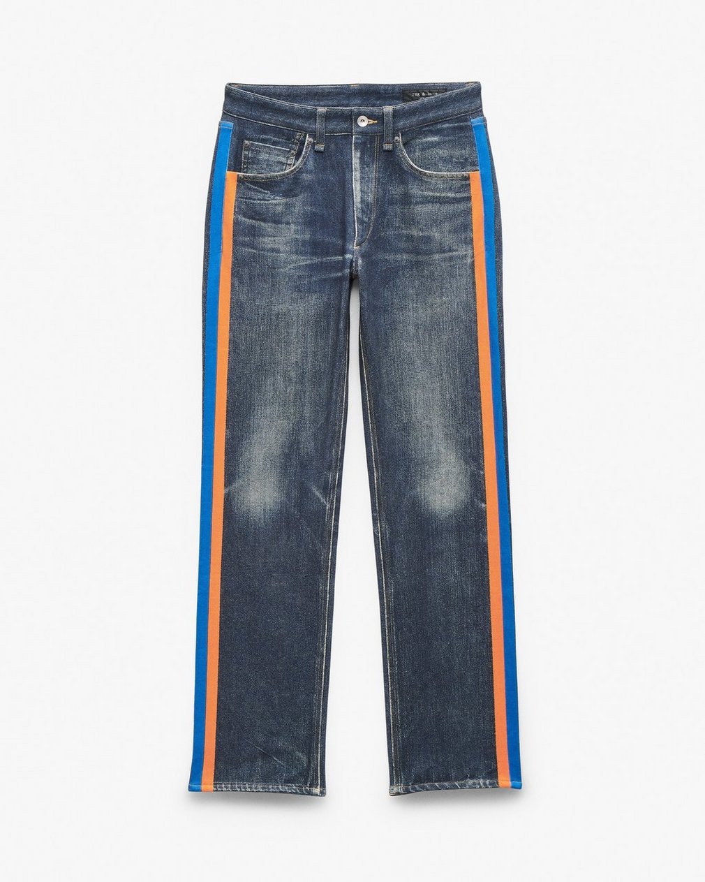 Miramar Fit 4 Sport Stripe Track Pants - Empire with Orange and Blue Stripe - Image 2