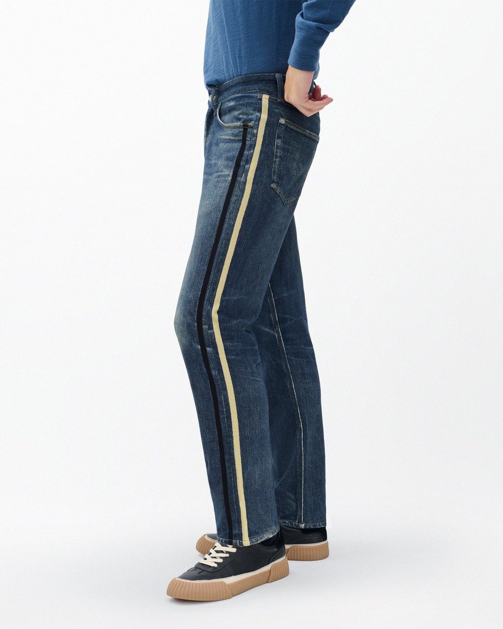 Miramar Fit 4 Sport Stripe Track Pants - Empire with Gold and Black Stripe - Image 5