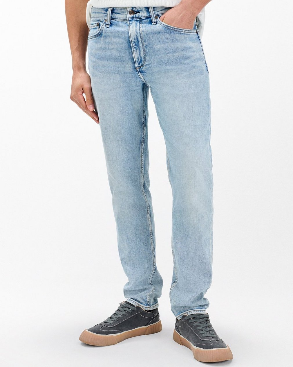 Fit 2 - Flynn: Slim Fit Light Indigo Authentic Stretch Jean - Image 4