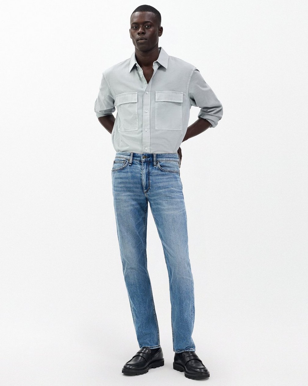 Fit 2 - Carter: Slim Fit Medium Indigo Authentic Stretch Jean - Image 3