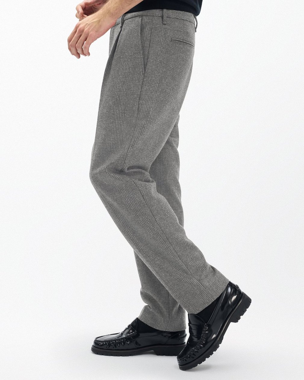 Evan British Plaid Wool Trousers - Brown Plaid - Image 4