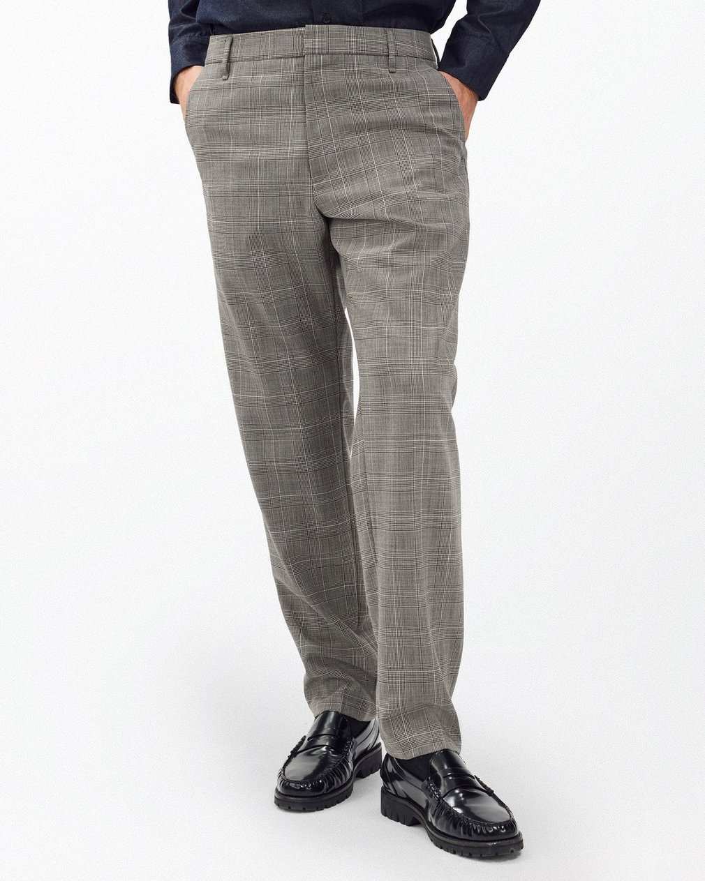 Evan Italian Plaid Wool Trousers - Grey Check - Image 4