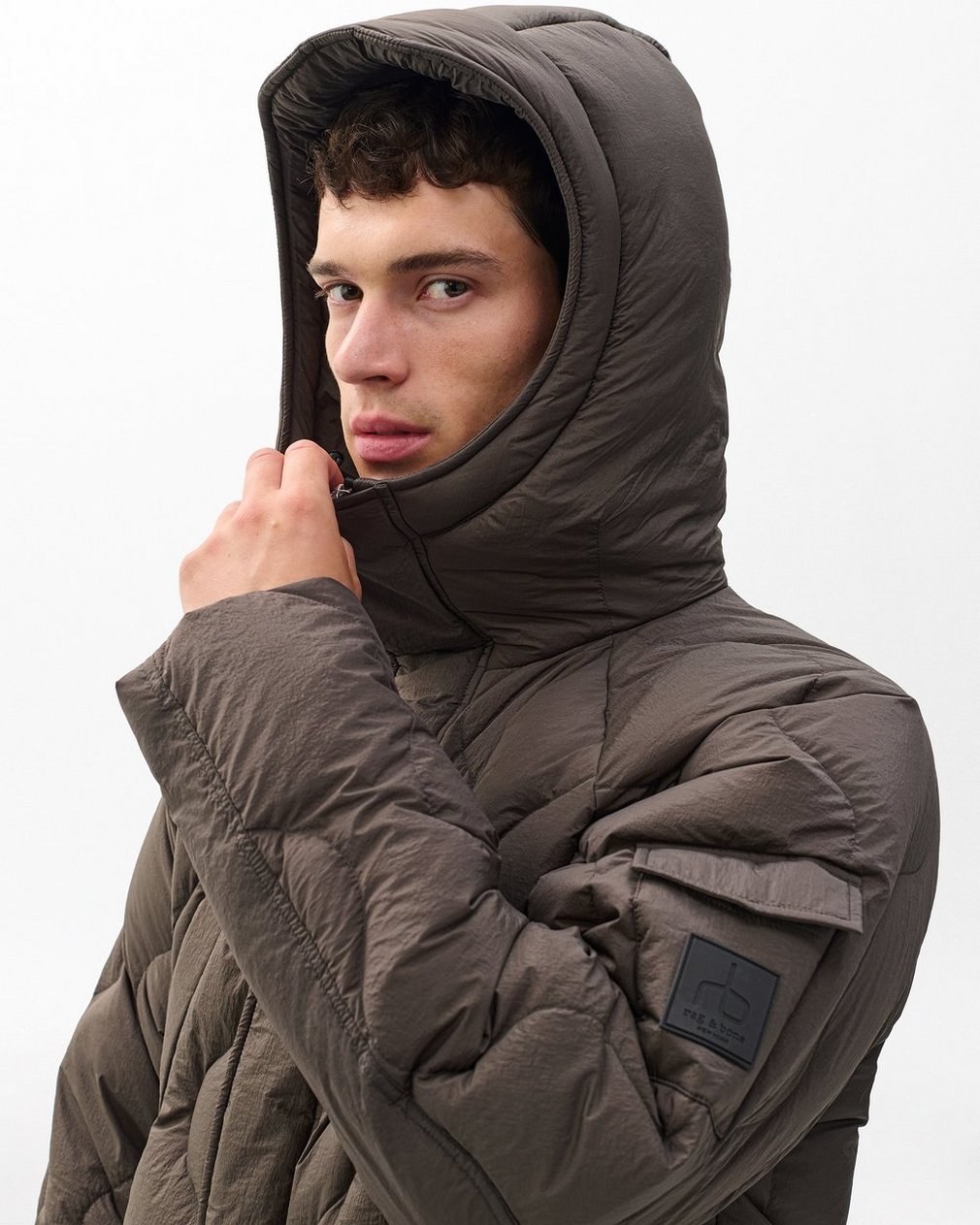 Dane Quilted Down Jacket - Stonewall - Image 4
