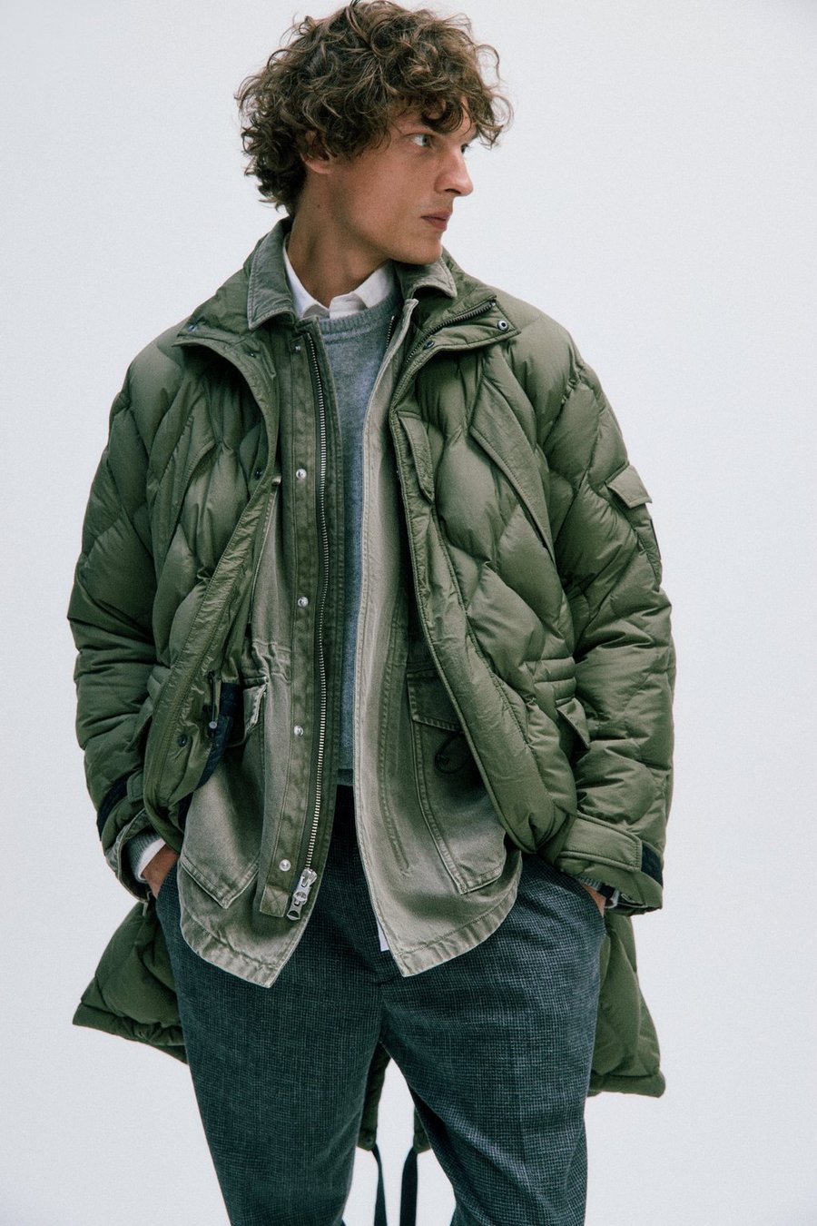 Dane Quilted Down Parka - Dark Olive - Image 7