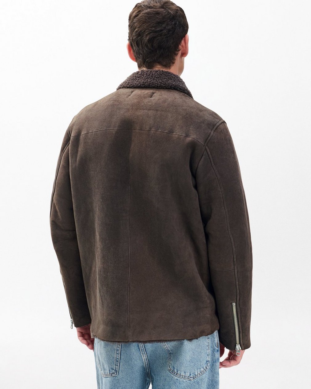 Trent Lamb Shearling Jacket - Distressed Brown - Image 6
