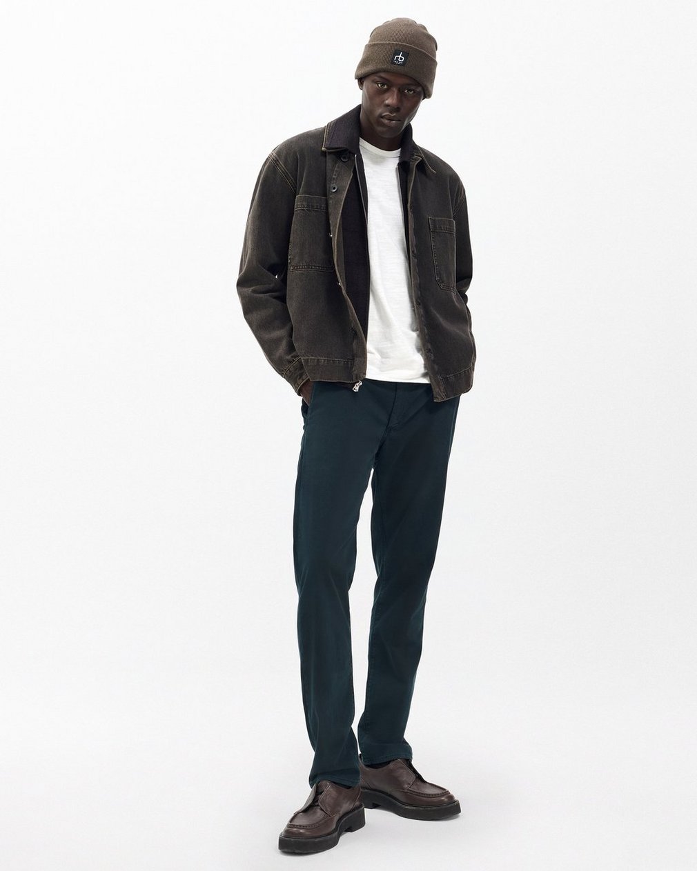 Brooks Infuse Denim Overshirt - Brown Black - Image 3