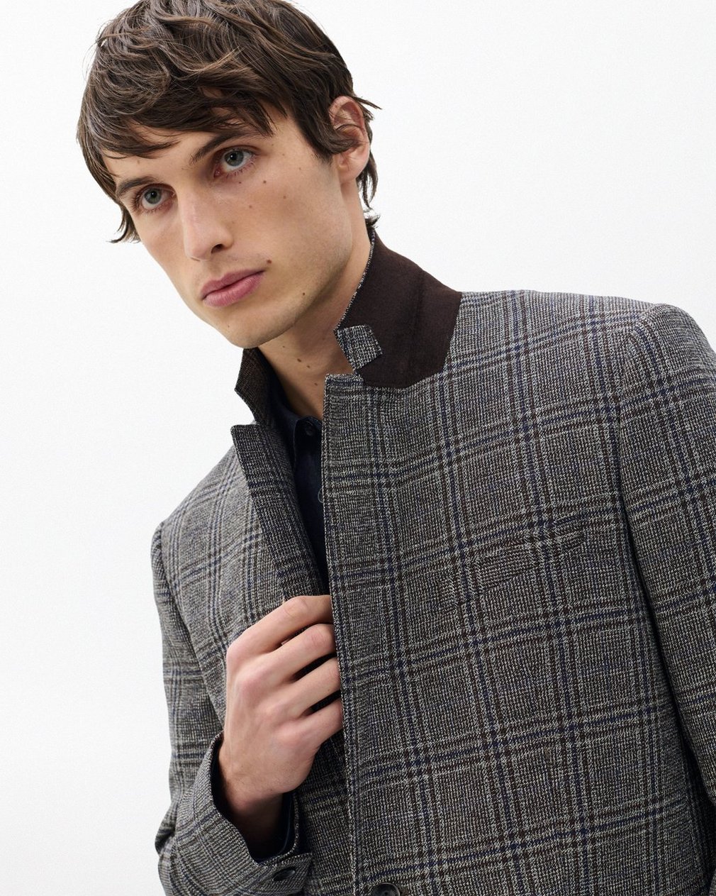 Butler Wool Plaid Blazer - Brown Plaid - Image 5