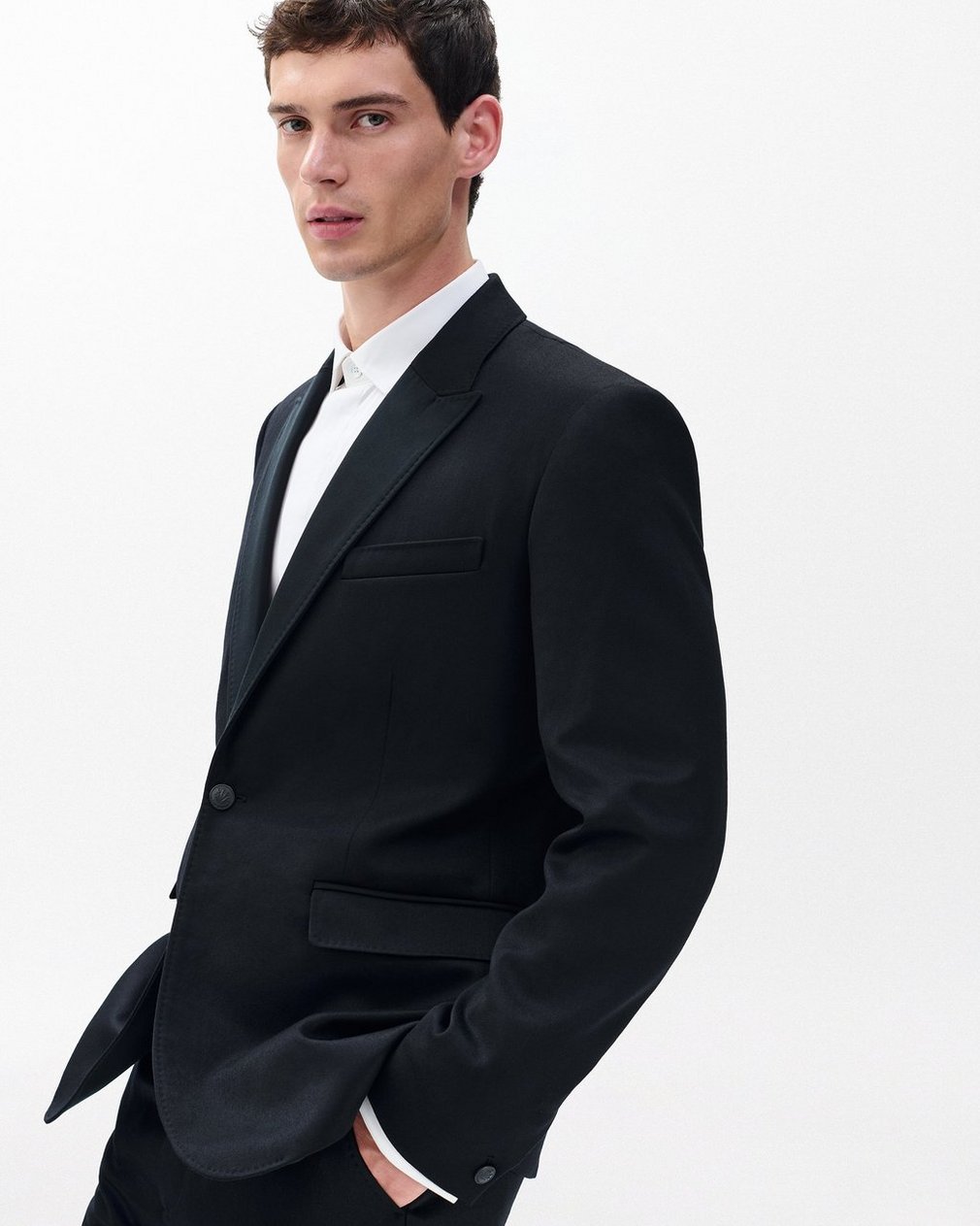 Butler British Wool Tuxedo Jacket - Black - Image 4