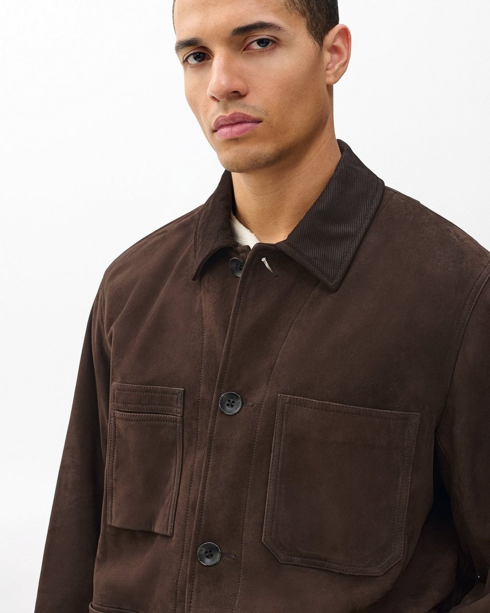 Graham Suede Chore Jacket - Brown - Image 4