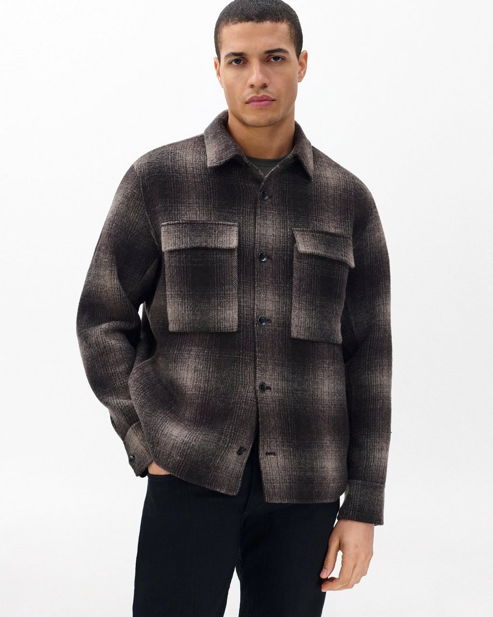 Austin Italian Double-Face Wool Jacket - Brown Plaid - Image 4