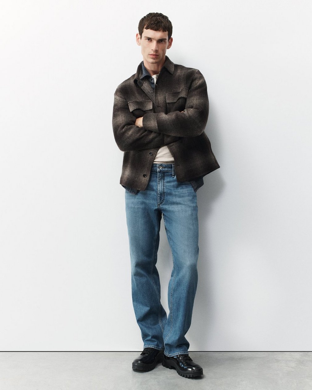 Austin Italian Double-Face Wool Jacket - Brown Plaid - Image 7