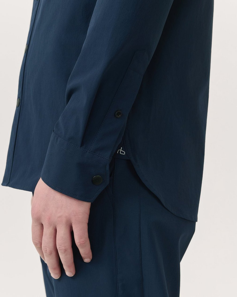 Stretch Nylon CPO Overshirt - Navy - Image 6