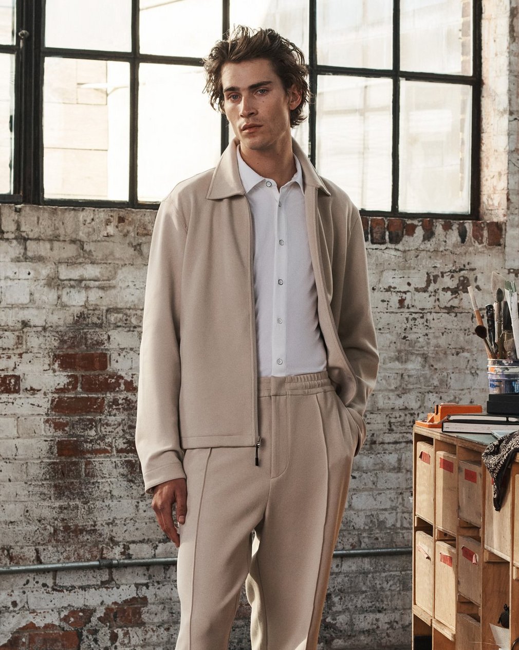 Melrose Tech Ponte Jacket - Aged Taupe - Image 6