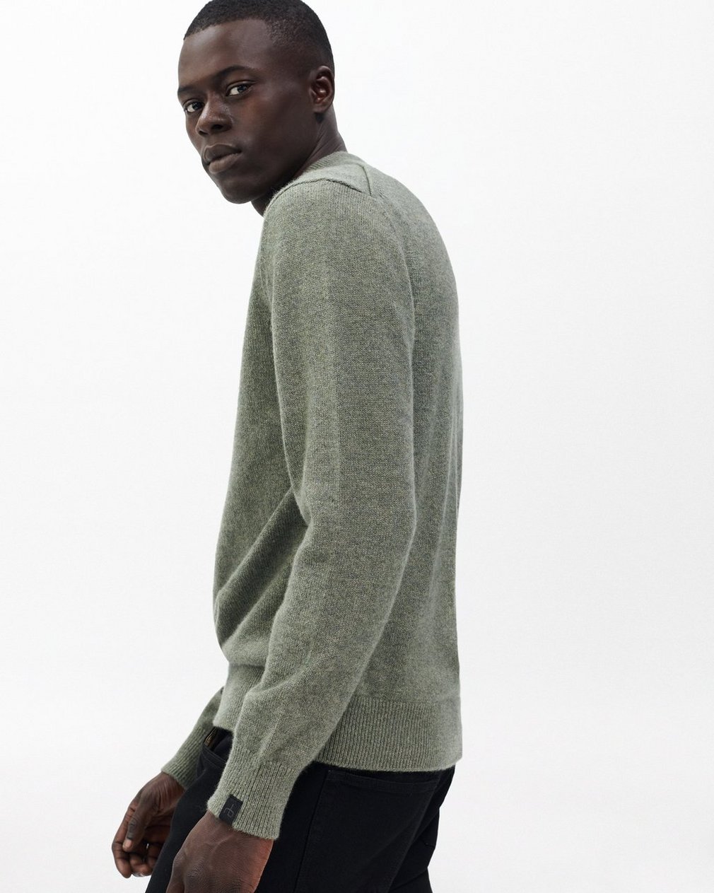 Declan Cashmere Polo Sweater - Army - Image 4