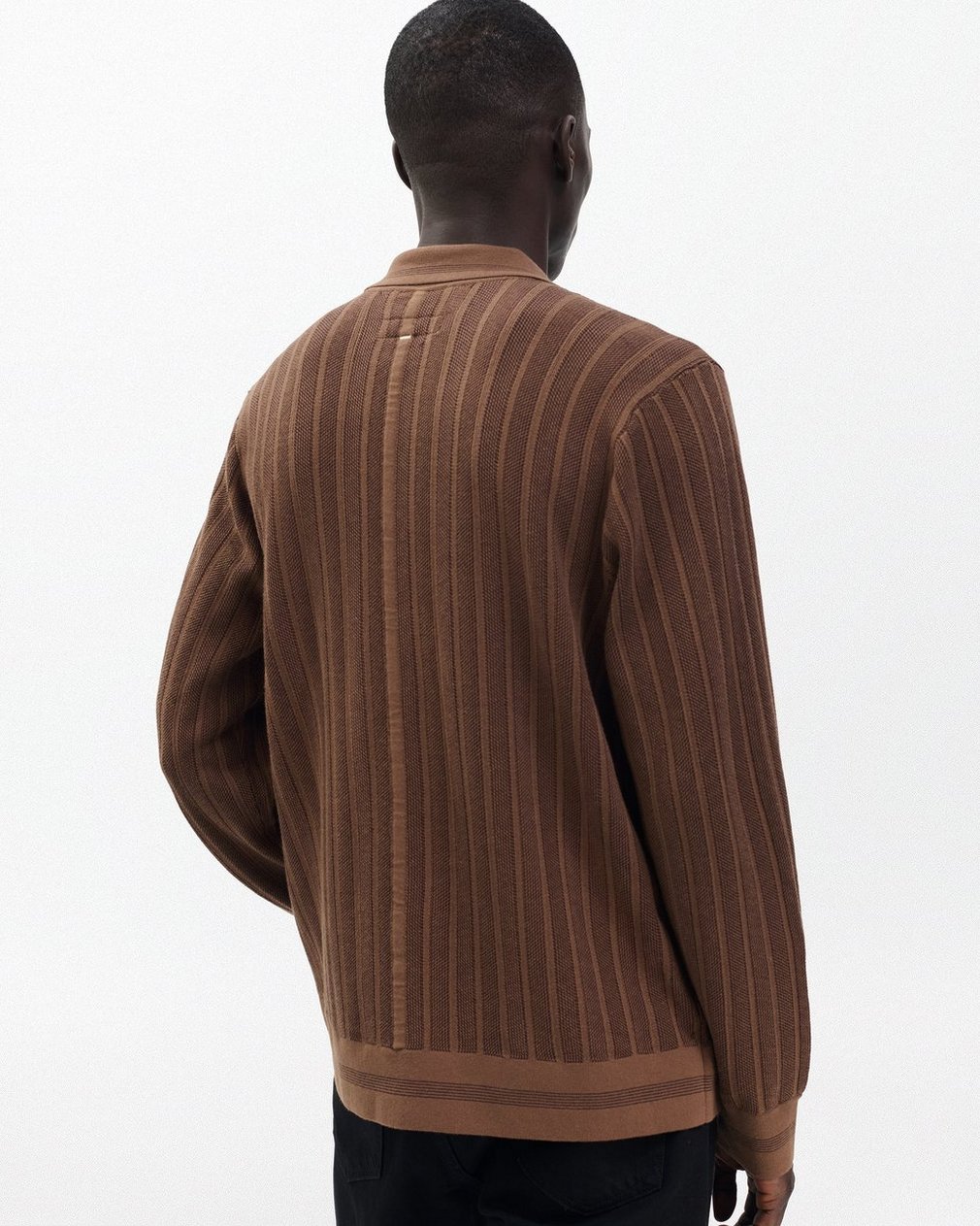 Harvey Ribbed Knit Shirt - Coffee - Image 6
