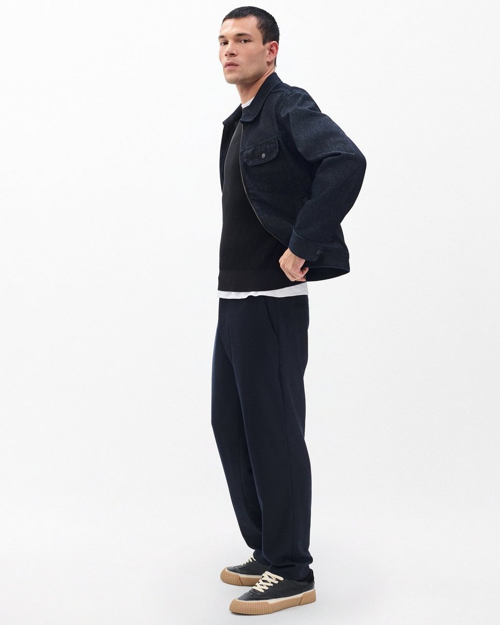 Jayce Silk-Cotton Sweater - Black - Image 3