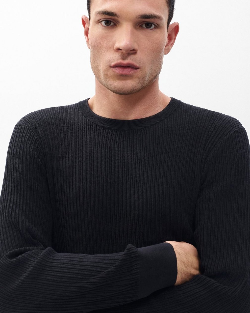 Jayce Silk-Cotton Sweater - Black - Image 5