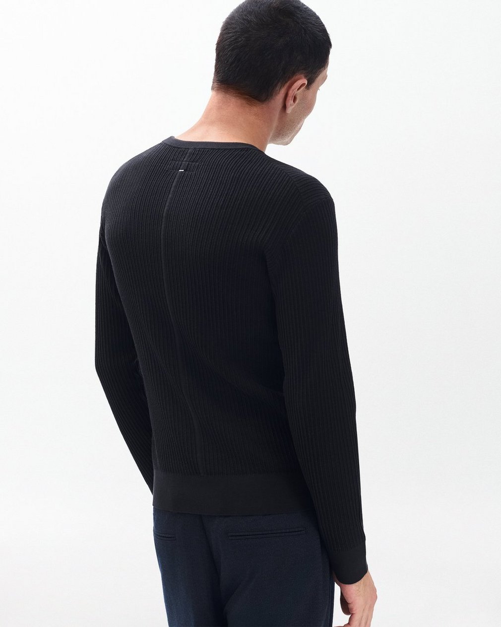Jayce Silk-Cotton Sweater - Black - Image 6