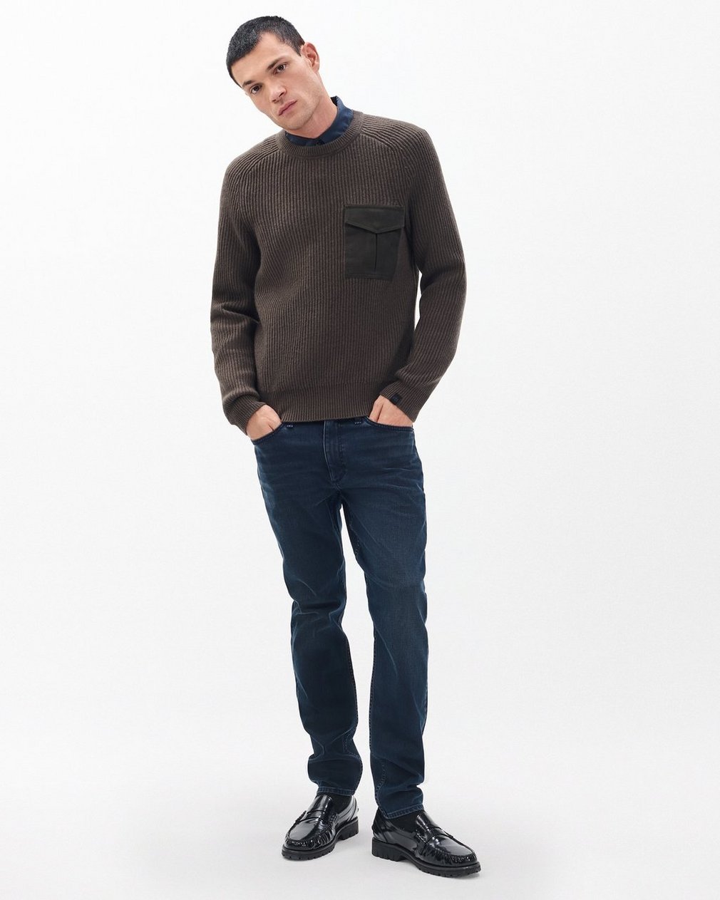 Walker Mixed-Media Sweater - Bark - Image 3