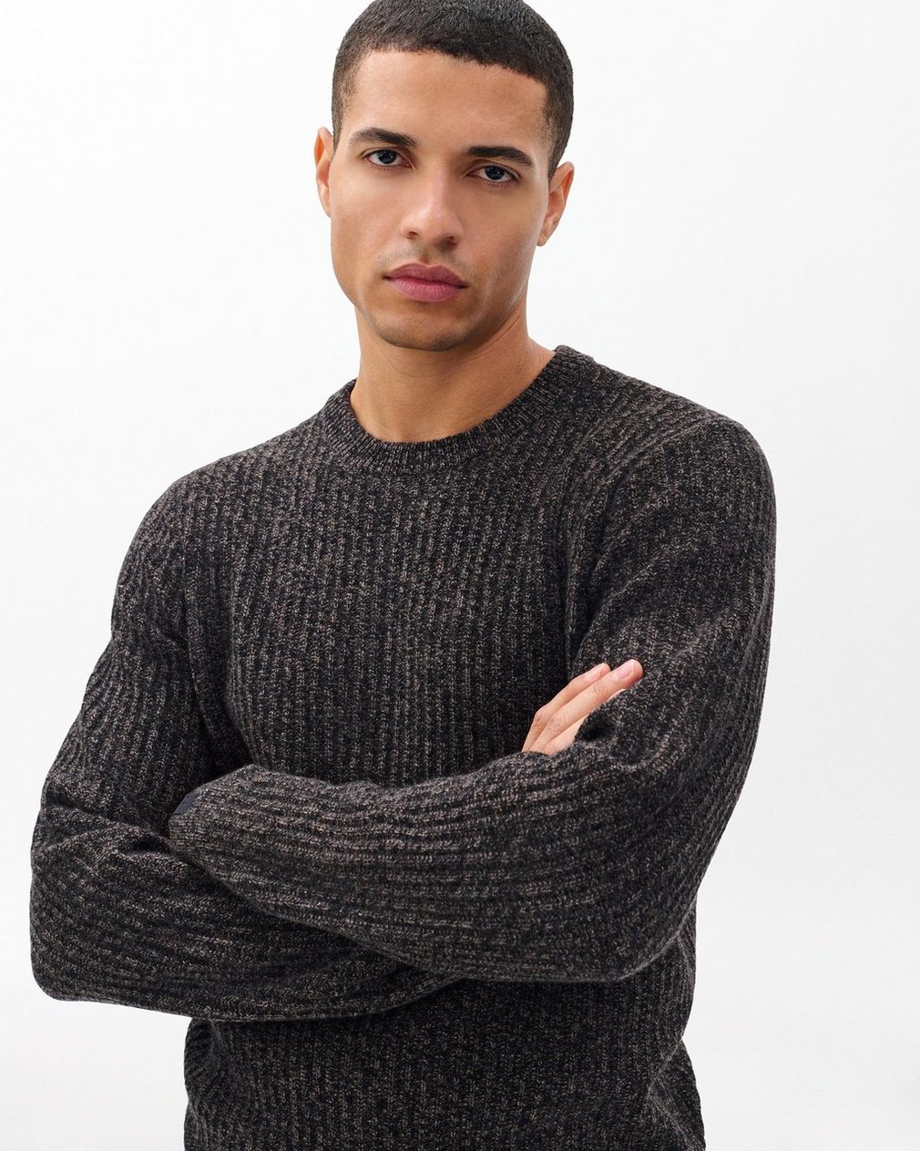Jensen Ribbed Cashmere Sweater - Brown Multi - Image 3