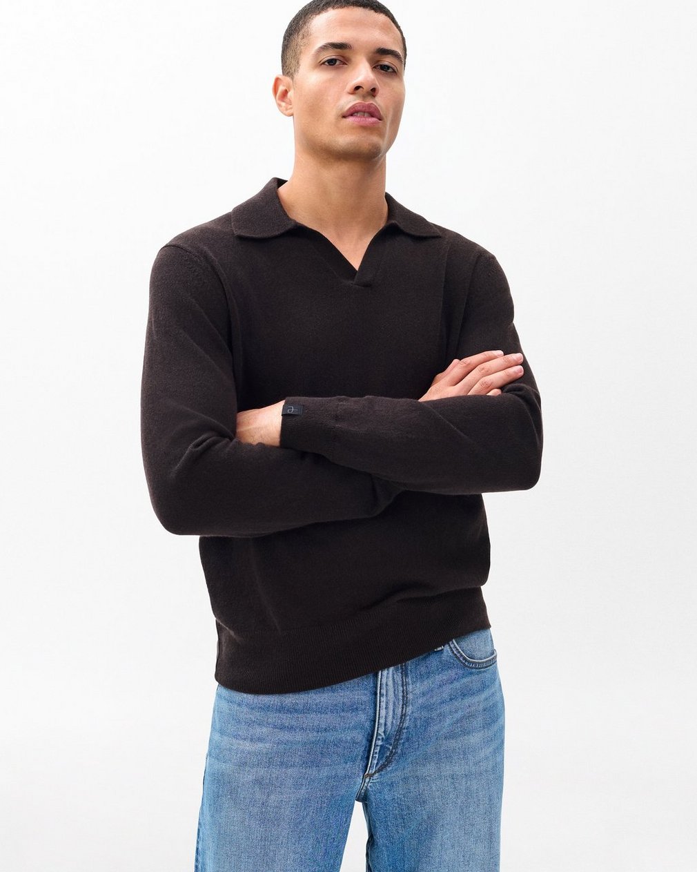 Downing Cashmere Polo - Dark Brown