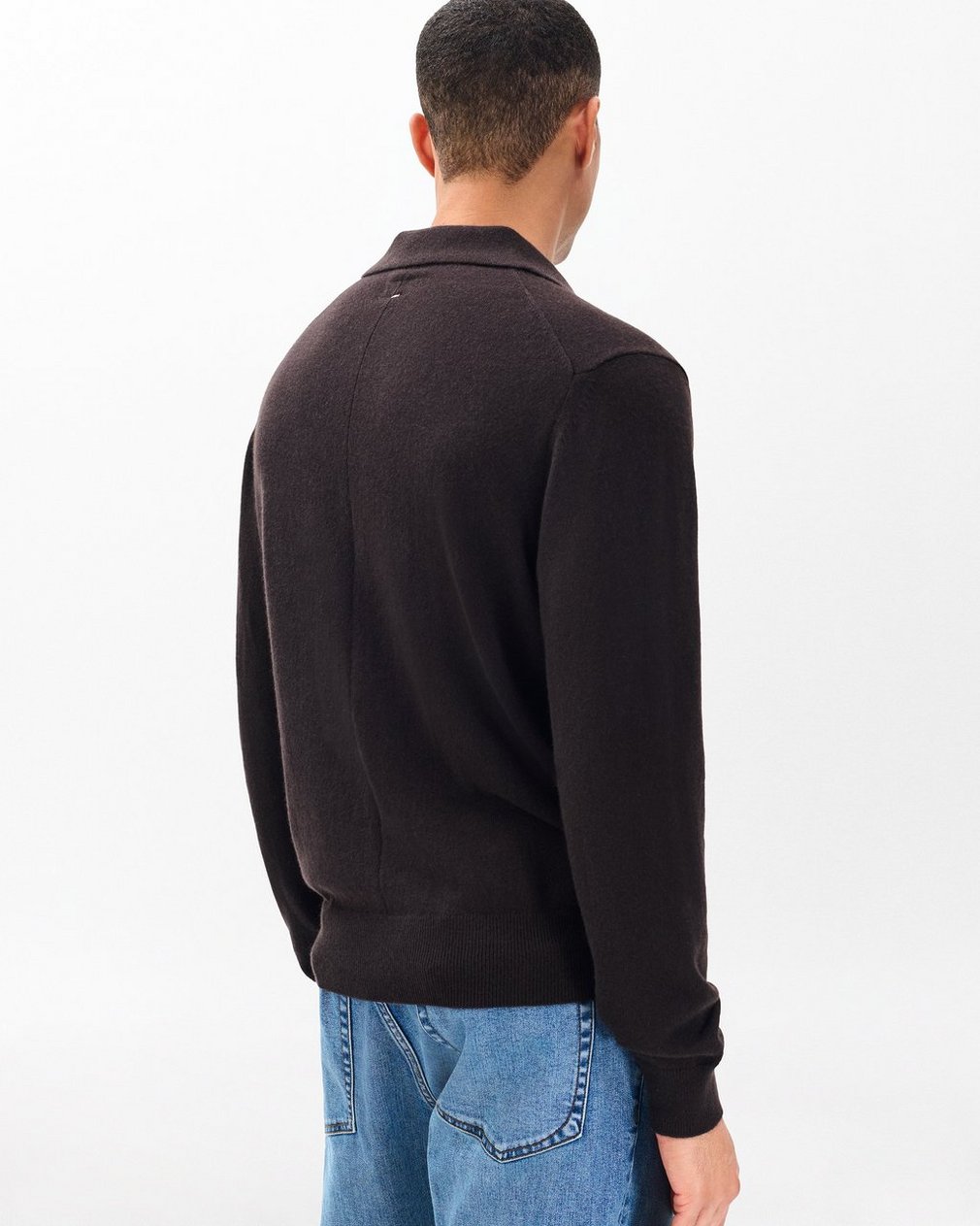 Downing Cashmere Polo - Dark Brown - Image 6