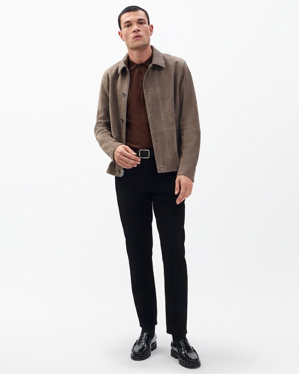 Downing Lightweight Cashmere Polo - Brown - Image 3