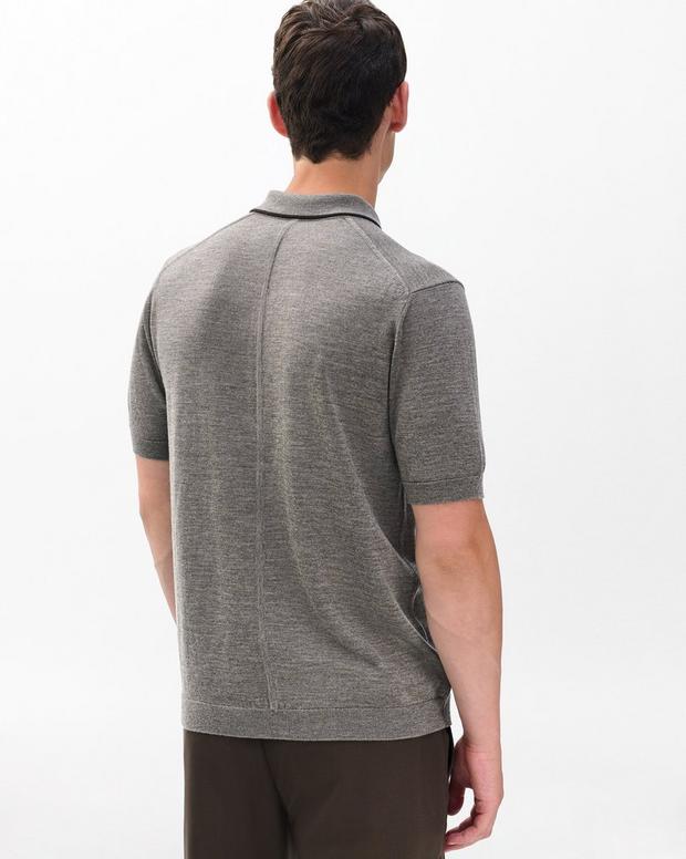 Crawford Wool-Cashmere Knit Polo - Brown - Image 6