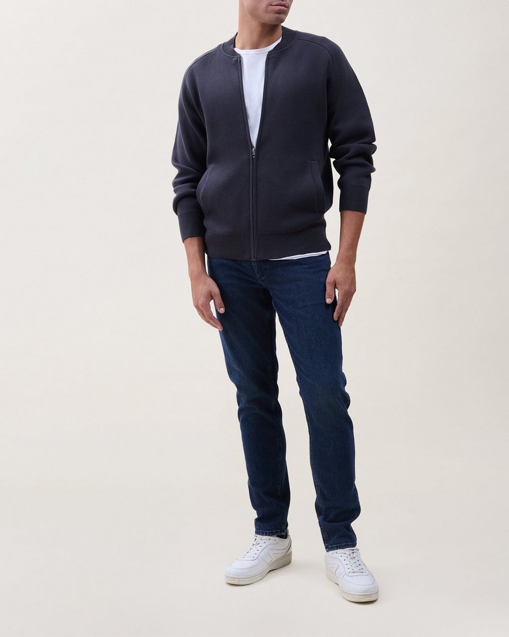 Shawn Zip-Up Sweater - Dark Grey - Image 3