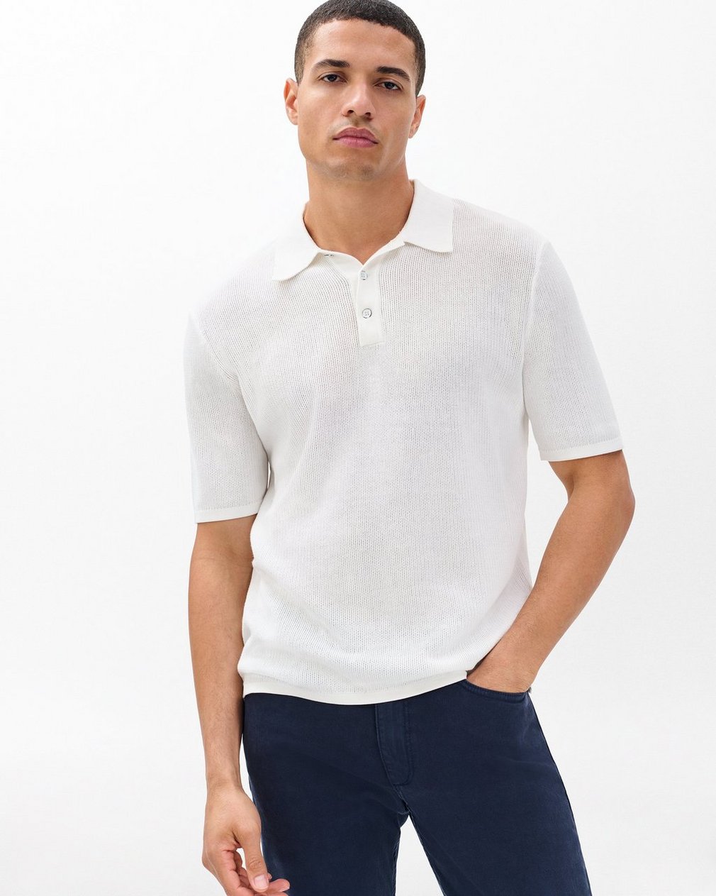 Harvey Knit Polo - Ivory - Image 4