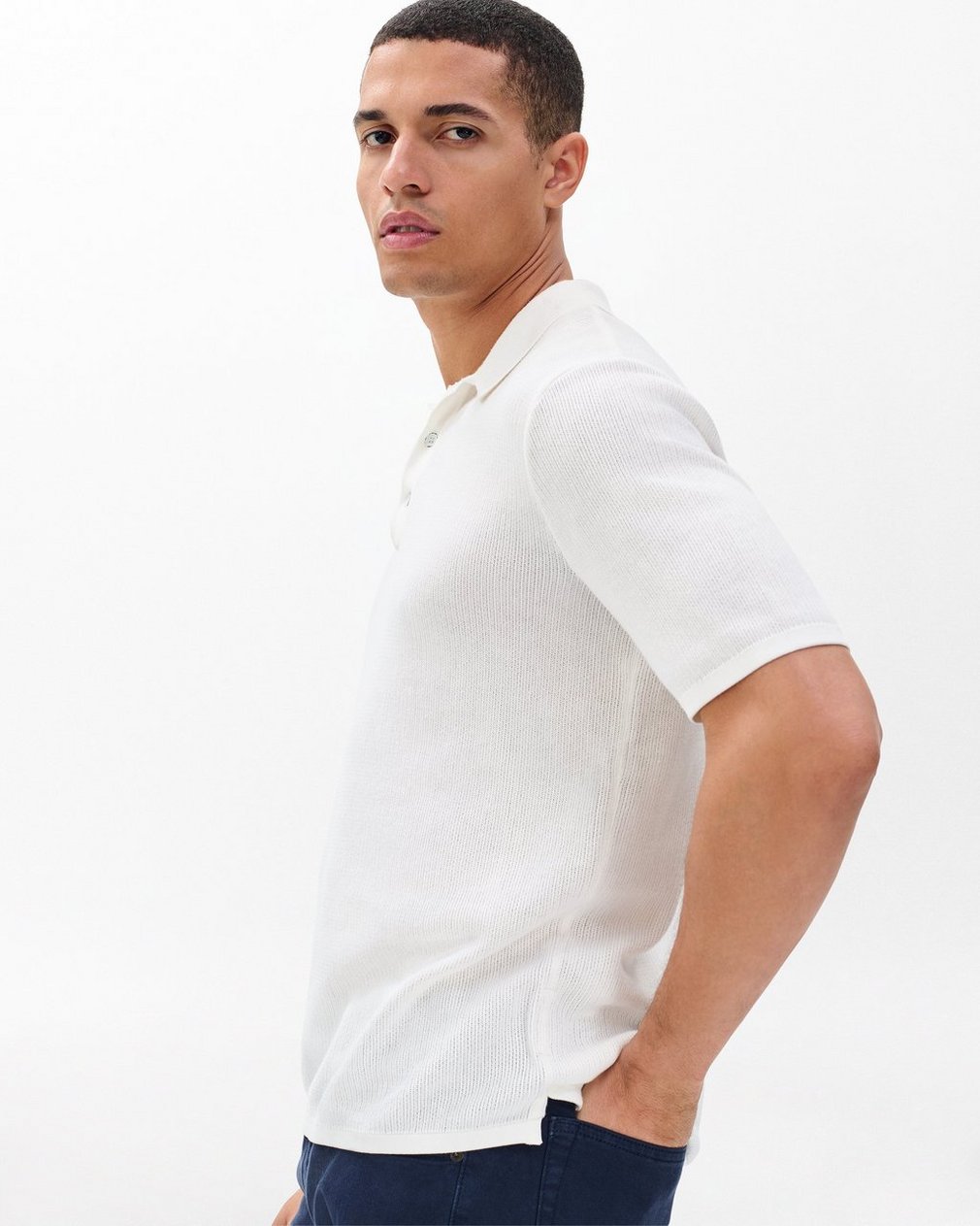 Harvey Knit Polo - Ivory - Image 5