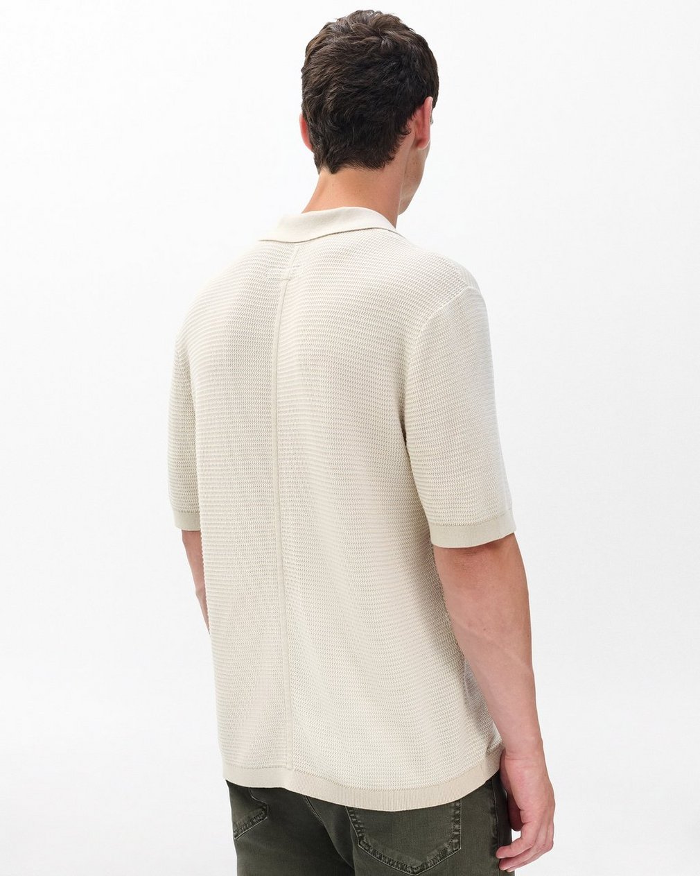 Harvey Knit Johnny Collar Polo - Desert Sand - Image 6