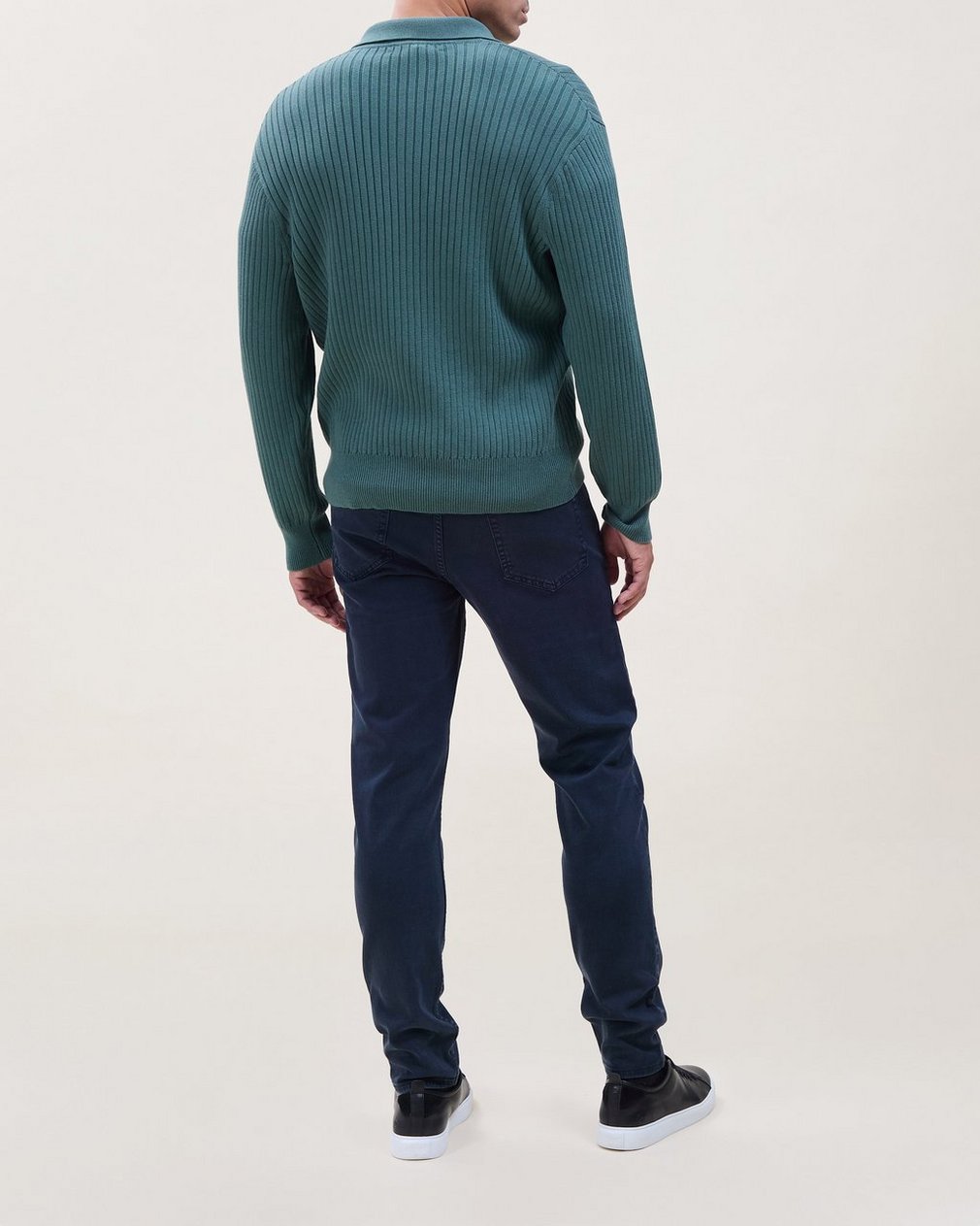 Curtis Ribbed Quarter-Zip Sweater - Pale Pine - Image 2
