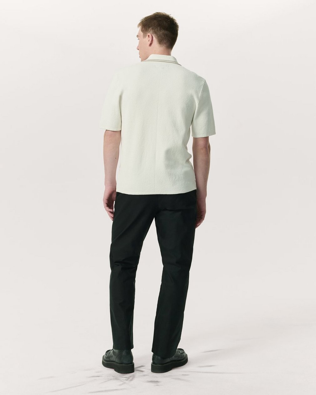 Zuma Johnny Collar Knit Polo Shirt - Ivory - Image 5