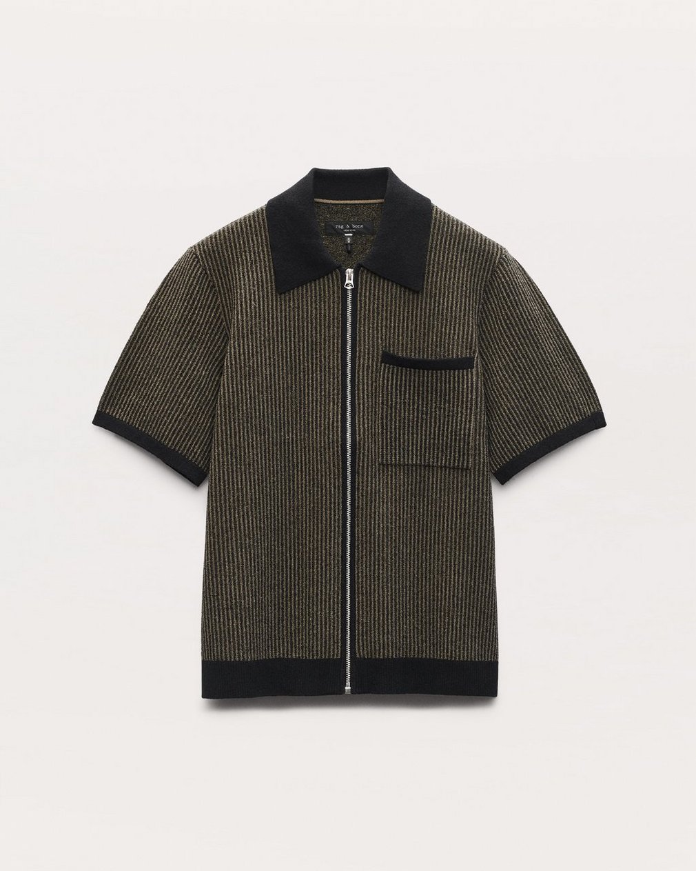 Zuma Zip Knit Polo Shirt - Black - Image 2