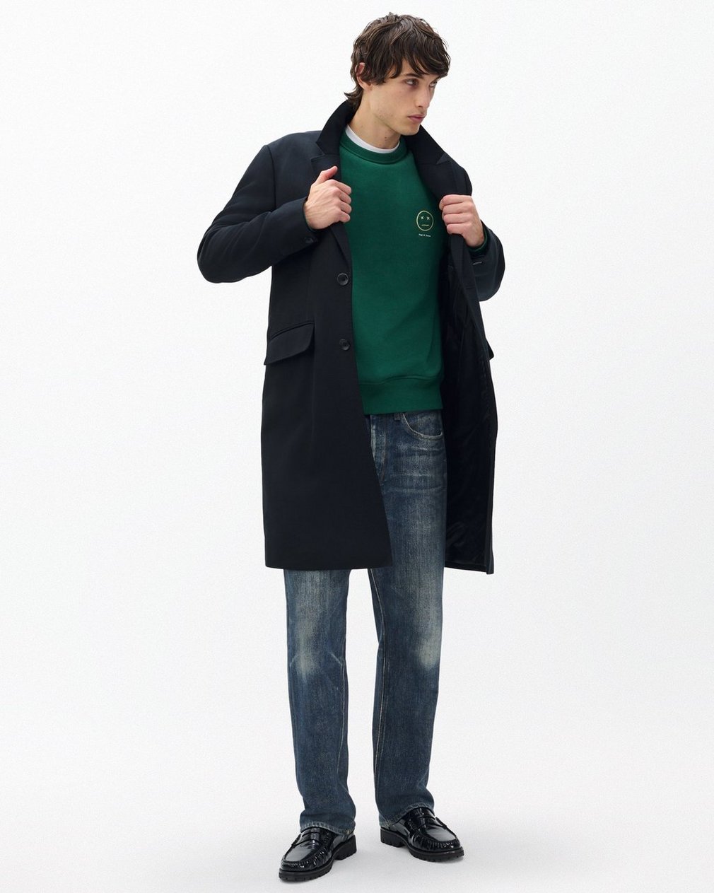 Sour Face Embroidered Sweatshirt - Pine Forest - Image 3