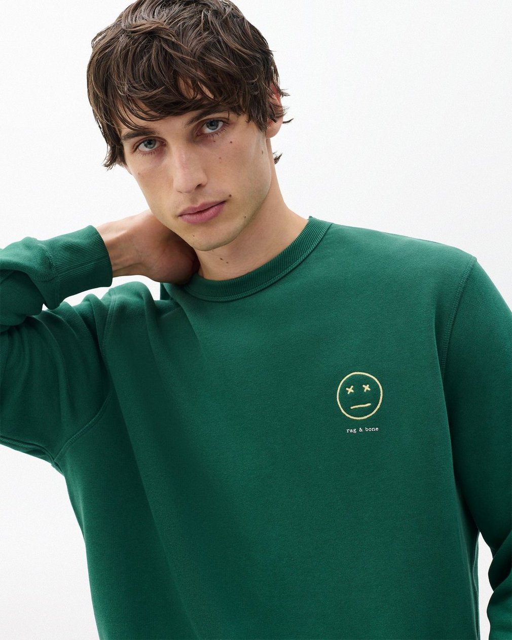 Sour Face Embroidered Sweatshirt - Pine Forest - Image 5