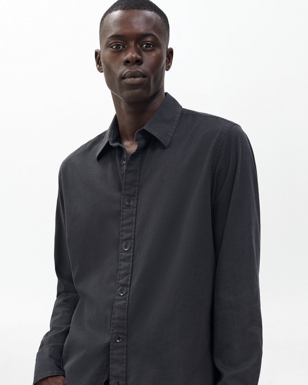 Tomlin Stretch Dobby Shirt - Charcoal Grey - Image 4