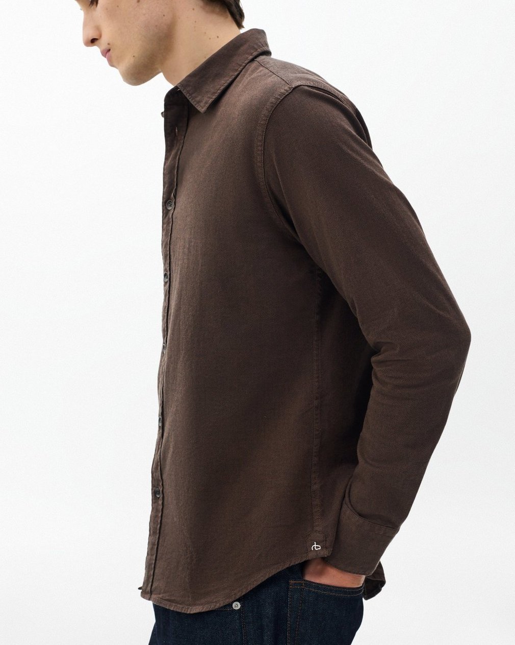 Tomlin Stretch Dobby Shirt - Dark Brown - Image 4
