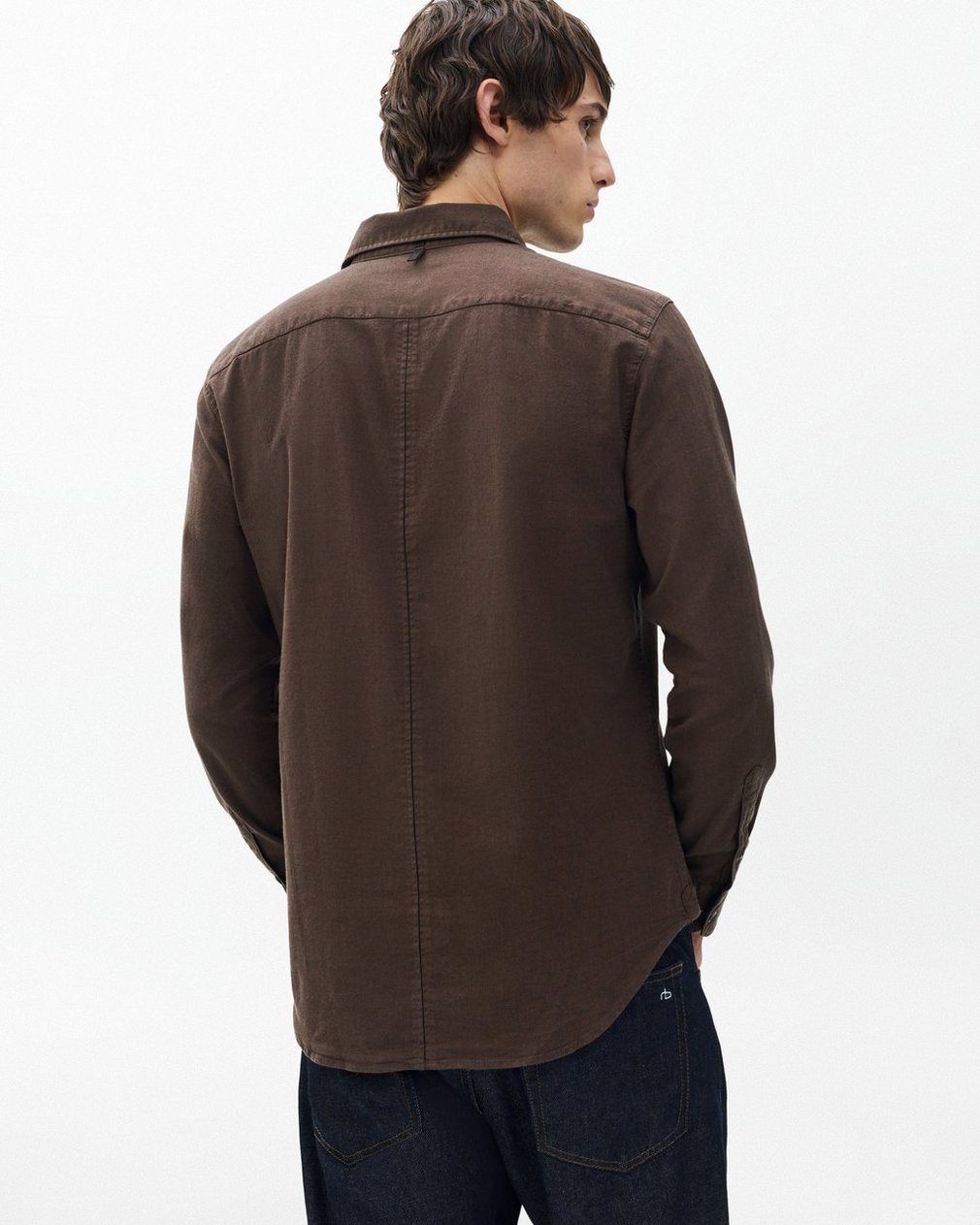 Tomlin Stretch Dobby Shirt - Dark Brown - Image 5