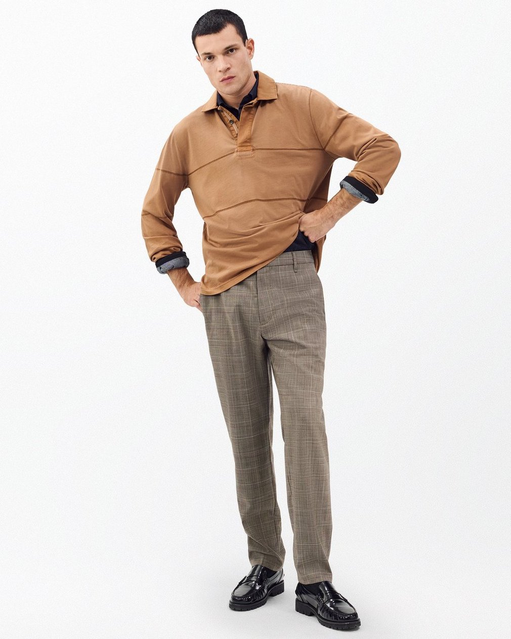 Washed Cotton Rugby Shirt - Washed Brown - Image 3