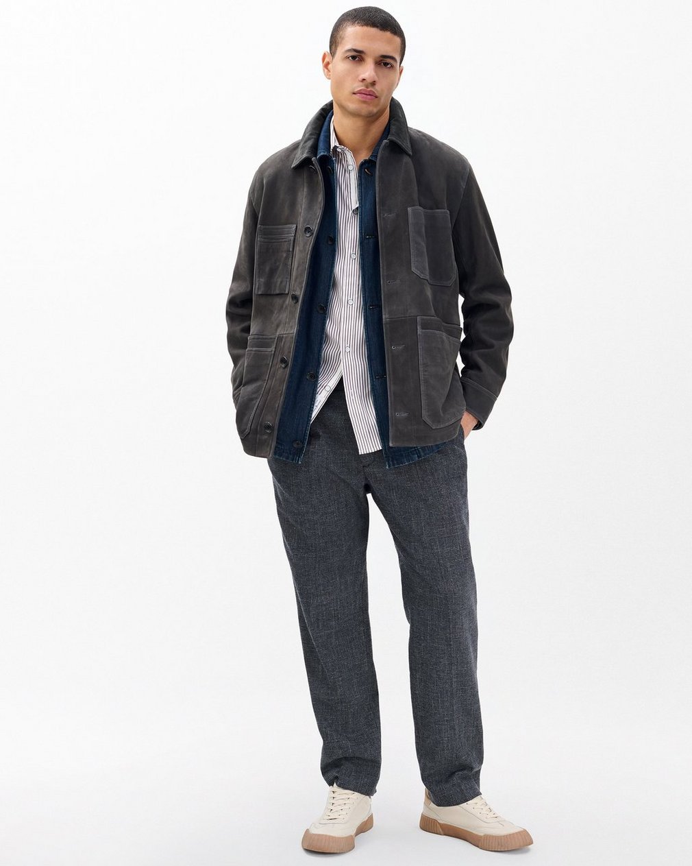 Patrick Poplin Shirt - Coffee Stripe - Image 3