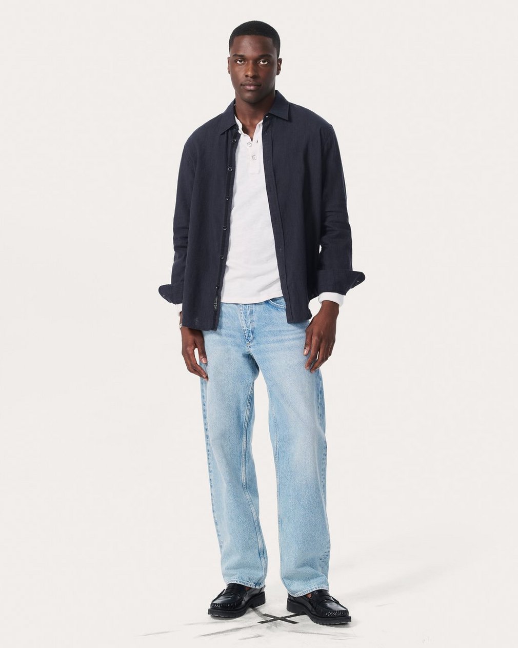 Finch Linen-Blend Shirt - Black - Image 3